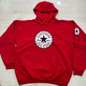 Rare Vintage 90s Red Converse Embroidered Hoodie - XL - Apple Active Wear Tag
